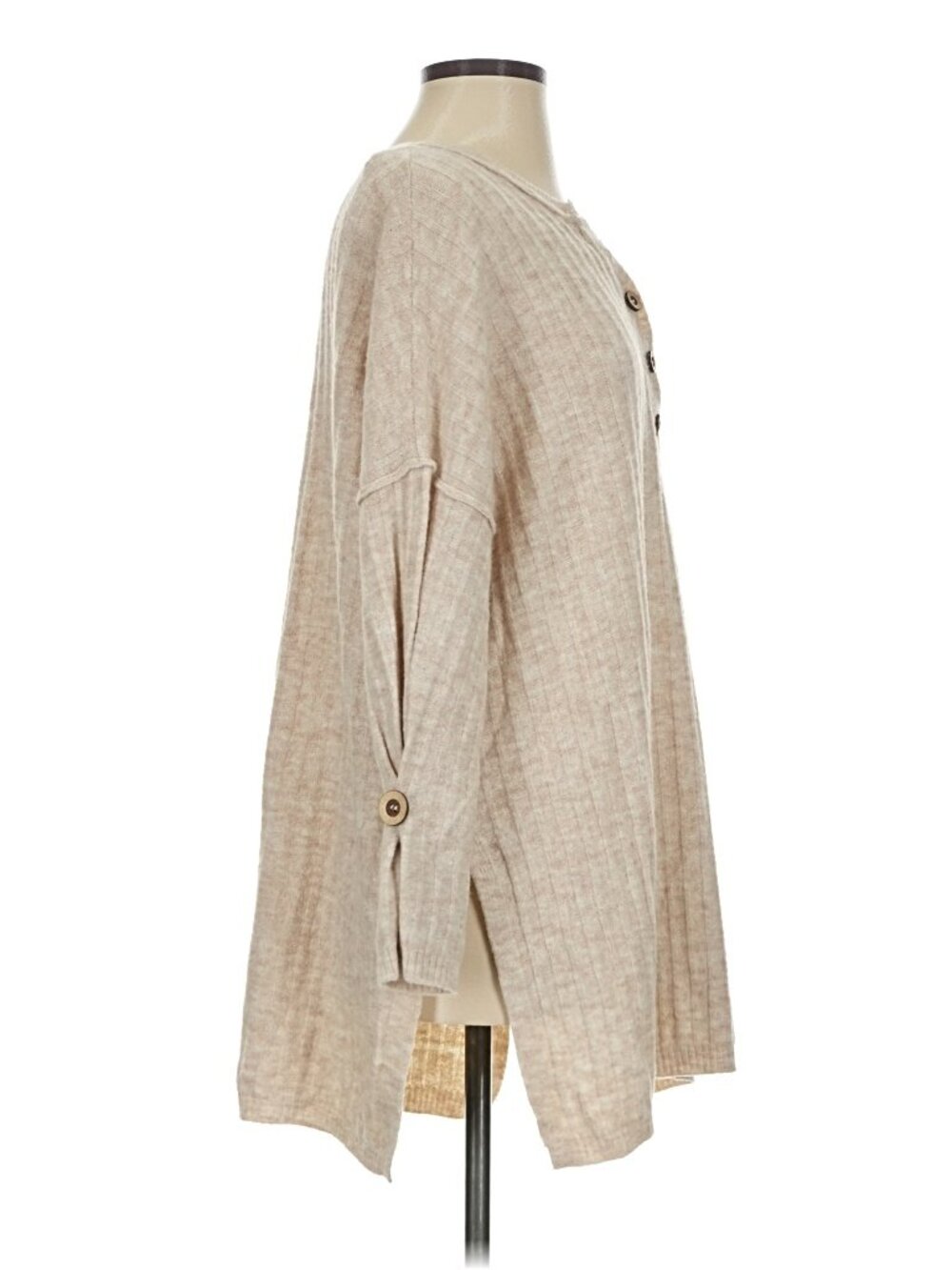 Intimately Free People Around the Clock Oversized Sweater Rib Knit Small Oatmeal - Picture 6 of 10